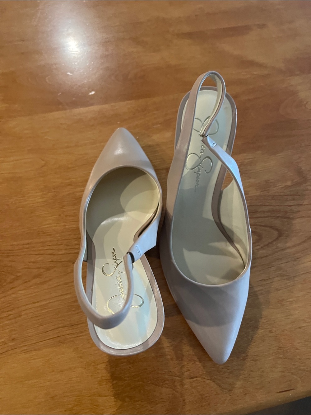 Jessica Simpson Pointed Slingback Flats in Nude Blush